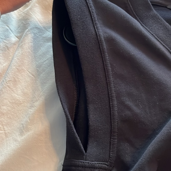 Athleta Retroterry V-Neck Sweatshirt Sleeveless Black - Picture 5 of 5